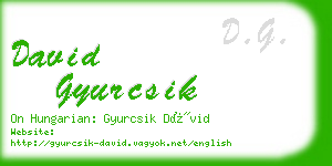 david gyurcsik business card